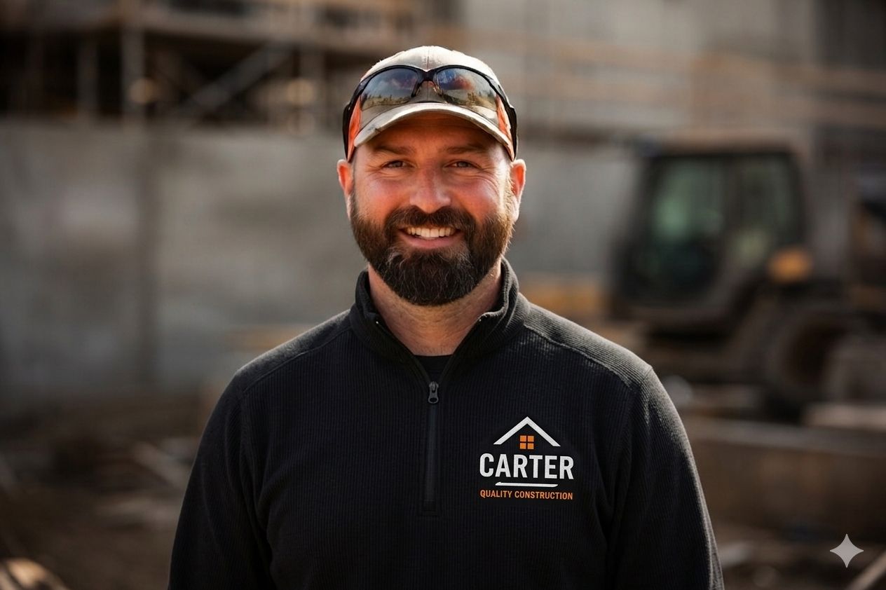 Jared Carter, founder of Carter Quality Construction, on a job site